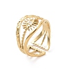 304 Stainless Steel Hollow Out Open Finger Ring RJEW-C057-01G-1