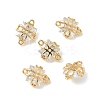 Brass Pave Clear Cubic Zirconia Connector Charms KK-Z136-37G-1
