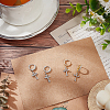 2Pcs 2 Colors Brass Cross Dangle Hoop Earrings with Rhinestone EJEW-AN0004-64-7