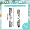 925 Sterling Silver Cord Ends STER-BC0003-27AS-2