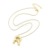Brass & Plastic Pearl Letter Pendant Box Chain Necklaces for Women LS-NJEW-U017-01G-18-3
