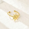 Sun 304 Stainless Steel Open Cuff Rings for Women RJEW-G338-13G-1