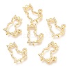 Brass Micro Pave Clear Cubic Zirconia Open Back Bezel Links Connectors ZIRC-J024-11G-1