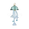 Glass Seed Beaded Jellyfish Big Pendants PALLOY-MZ01166-04-1