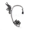 316 Surgical Stainless Steel Black Cubic Zirconia Cuff Earrings EJEW-E300-27AS-02-2