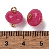 Natural White Jade Dyed Saucer Charms with Rack Plating Golden Tone Brass Bails KK-B103-17B-06-3