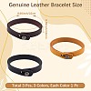 3Pcs 3 Colors Punk Retro Handmade Leather Cord Bracelet for Men BJEW-CL0001-05-2