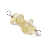 10Pcs 5 Styles Constellation Natural Smoky Quartz & Rose Quartz & Golden Sheen Obsidian & White Moonstone & Aquamarine Copper Wire Wrapped Chip Beaded Connector Charms PALLOY-JF02905-12-5