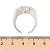 Heart Brass Micro Pave Cubic Zirconia Cuff Rings for Women RJEW-A069-08P-5