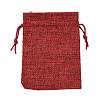 Polyester Imitation Burlap Packing Pouches Drawstring Bags X-ABAG-R005-9x12-M-4