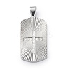304 Stainless Steel Micro Pave Cubic Zirconia Pendants STAS-U043-26P-1
