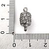 Brass Micro Pave Clear Cubic Zirconia Hollow Column Connector Charms KK-A230-05F-P-3