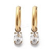 Ion Plating(IP) 304 Stainless Steel Micro Pave Cubic Zirconia Hoop Earrings STAS-R004-07G-02-4