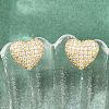 Brass Micro Pave Clear Cubic Zirconia Stud Earrings EJEW-G471-31G-02-1