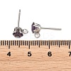 304 Stainless Steel Micro Pave Cubic Zirconia Stud Earring Findings STAS-H240-56P-07-3