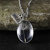 Clear Glass with Dandelion Inside Pendant Necklaces FS-WG96F40-02-1