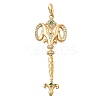 Brass Micro Pave Cubic Zirconia Big Pendants KK-B147-04G-03-1