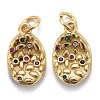 Brass Micro Pave Colorful Cubic Zirconia Pendants KK-P192-11G-1