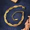 304 Stainless Steel Twist Rope Chain Bracelet for Men Women LS-BJEW-P284-02G-1