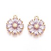 Real 18K Gold Plated Brass Micro Pave Cubic Zirconia Pendants X-KK-S360-043B-NF-1