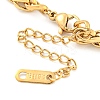 304 Stainless Steel Wheat Chain Bracelets for Women BJEW-G707-01G-3