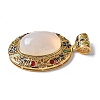 Natural White Agate Oval Pendants KK-K399-18B-05-2