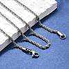 Non-Tarnish 304 Stainless Steel Rope Chain Necklaces X-STAS-M174-014P-B-3