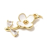 Brass Pave Clear Cubic Zirconia Pendants X-KK-G554-05G-04-2