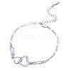 Brass Cubic Zirconia Link Chain Bracelets BJEW-EE0003-01P-1