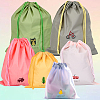 6Pcs 3 Sizes 2 Colors Polyethylene Waterproof Drawstring Storage Bags ABAG-CN0001-47-6
