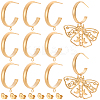 16Pcs 304 Stainless Steel Stud Earring Findings STAS-BBC0010-20C-1