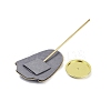Bust Shaped Microfiber Necklace Display Stands with Golden Tone Aluminum Alloy Support ODIS-H006-01A-3