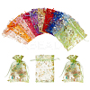 60Pcs 10 Colors Hot Stamping Organza Bags OP-PH0001-35-1