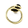 Round Natural Obsidian Open Cuff Rings RJEW-C087-02G-05-3
