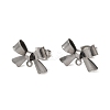 304 Stainless Steel Bowknot Stud Earring Findings STAS-Z159-01P-1