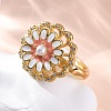 Dasiy Rotatable Open Cuff Rings for Women RJEW-C118-06G-1
