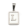 304 Stainless Steel Pave Natural White Shell Pendants STAS-S130-03P-L-1