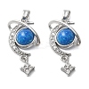 Brass Micro Pave Cubic Zirconia with Resin Pendants KK-Z103-06P-01-1