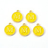 Golden Plated Alloy Enamel Charms X-ENAM-S118-09M-1