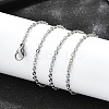 Non-Tarnish Unisex Classic Plain 304 Stainless Steel Mens Womens Necklaces X-STAS-H325-P-2