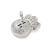 Rack Plating Brass Micro Pave Clear Cubic Zirconia Pendants KK-S380-36P-2