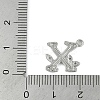 Brass Crystal Rhinestone Letter Links Connector Charms KK-S395-06P-X-3