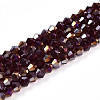 Transparent Electroplate Glass Beads Strands EGLA-A039-T4mm-B30-1