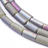 Electroplated Frosted Glass Beads Strands EGLA-G071-F-4