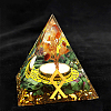 Viking Rune Symbol-Estate Orgonite Pyramid Resin Display Decorations DJEW-PW0006-02G-1