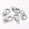 Platinum Plated Alloy Lobster Claw Clasps X-KK334-NF-1