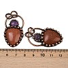 Natural & Synthetic Mixed Gemstone & Natural Amethyst Pendants G-Z101-06R-4