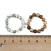 Round Natural & Synthetic Gemstone Beads Stretch Rings for Unisex G-C140-04-3