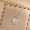 Heart 304 Stainless Steel Cat Eye Pendant Necklaces for Women LS-NJEW-D288-06P-1