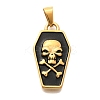 PVD Vacuum Plating 304 Stainless Steel Enamel Pendants STAS-U035-44G-1